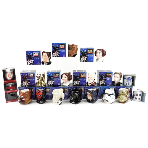 581 - A collection of Star Wars Classic Collector's Series figural mugs, including a signed Bib Fortuna mu... 