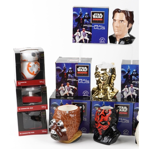 581 - A collection of Star Wars Classic Collector's Series figural mugs, including a signed Bib Fortuna mu... 