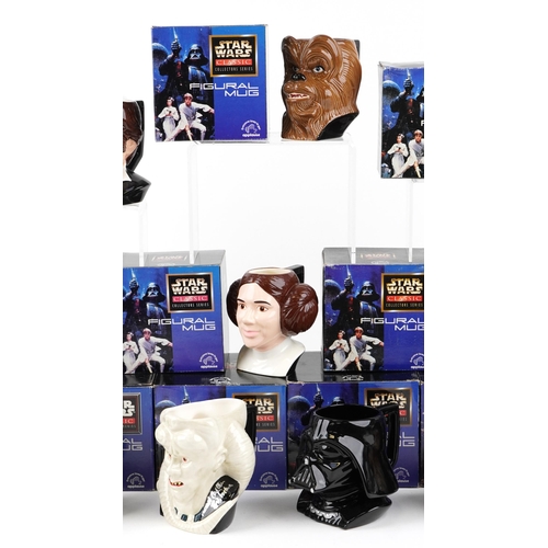 581 - A collection of Star Wars Classic Collector's Series figural mugs, including a signed Bib Fortuna mu... 