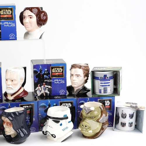 581 - A collection of Star Wars Classic Collector's Series figural mugs, including a signed Bib Fortuna mu... 