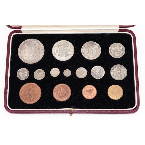 1482 - A George VI 1937 specimen proof Coronation coin set, comprising fifteen coins from crown down to far... 