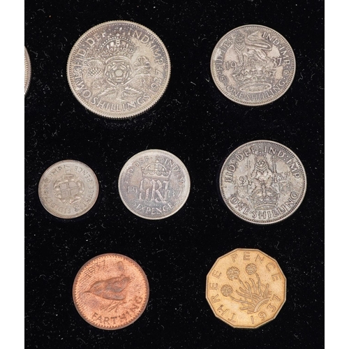 1482 - A George VI 1937 specimen proof Coronation coin set, comprising fifteen coins from crown down to far... 