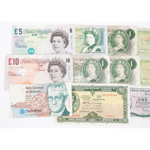 1513 - Vintage banknotes comprising Bank of England ten pound, five pound and five one pound together with ... 