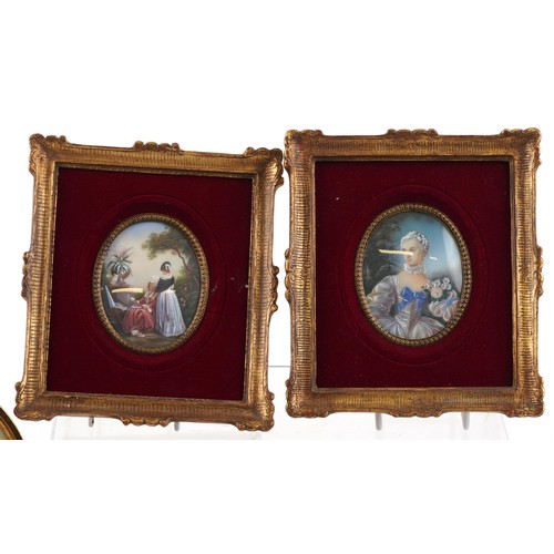 1212 - A mixed group of collector's items including a pair of late 20th century hand painted porcelain wall... 