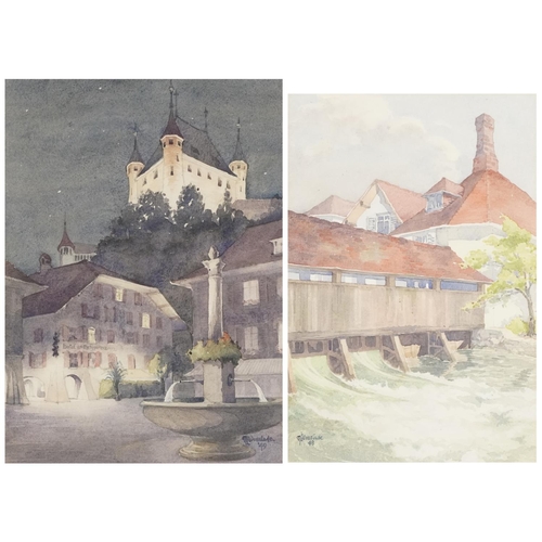 2804 - N.L. Winslade - Two 20th century British school watercolours on paper, each signed and dated, framed... 