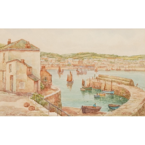 2803 - T.H. Victor - Old Harbour, Newlyn, 20th century British school watercolour on paper, signed, framed,... 