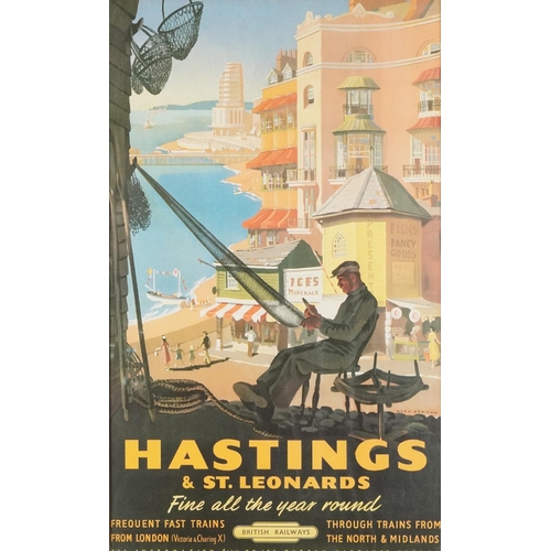 1590 - A 20th century British Railways colour travel poster for Hastings & St. Leonards, 60cm x 37cm.