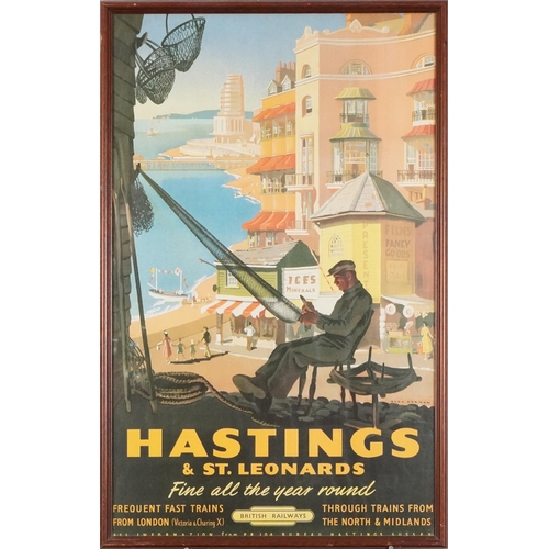 1590 - A 20th century British Railways colour travel poster for Hastings & St. Leonards, 60cm x 37cm.