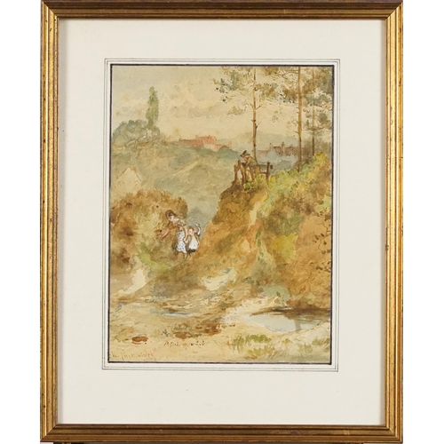 2806 - A. D. Long - The First Violet, late 19th/early 20th century British school watercolour on paper, sig... 