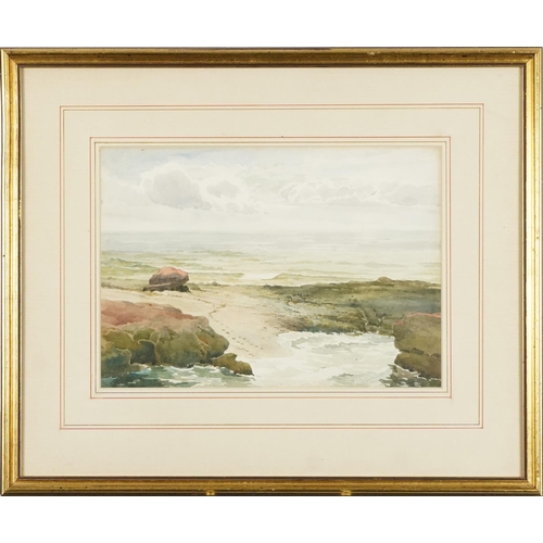 2814 - Maria Teckla Peirce (1863-1934) - Coastal landscape, late 19th century British school watercolour on... 