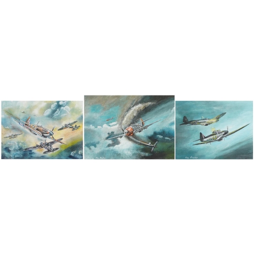 776 - Jon Booker - Three colour prints including The Last Attack over Maidstone Kent 1940, each framed, th... 