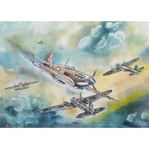 776 - Jon Booker - Three colour prints including The Last Attack over Maidstone Kent 1940, each framed, th... 