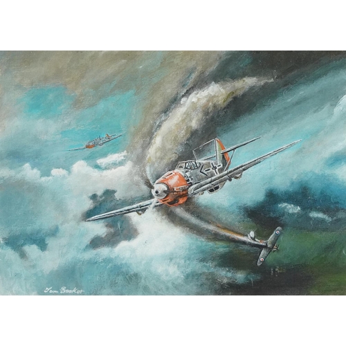 776 - Jon Booker - Three colour prints including The Last Attack over Maidstone Kent 1940, each framed, th... 