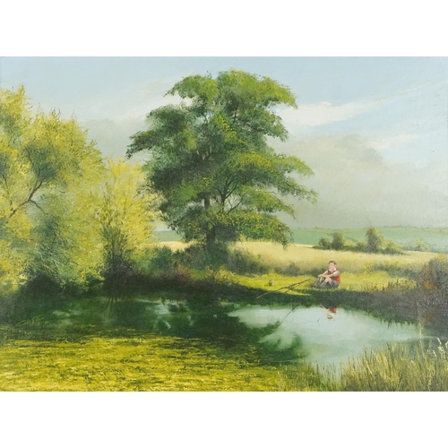 2607 - Swiss landscape, 20th century continental school oil on canvas, indistinctly signed, framed, 46cm x ... 