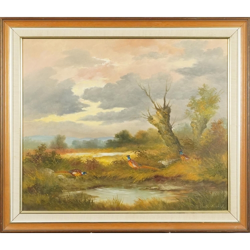 2606 - North Downs Farm, Kent, late 20th century British school watercolour on paper, framed, 30cm x 54cm, ... 