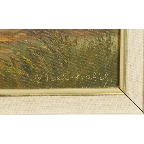 2606 - North Downs Farm, Kent, late 20th century British school watercolour on paper, framed, 30cm x 54cm, ... 