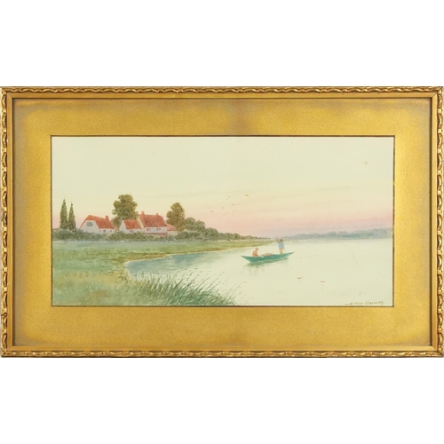 2809 - Alfred Grahame - Pair of watercolour landscapes, late 19th century British school watercolours on pa... 