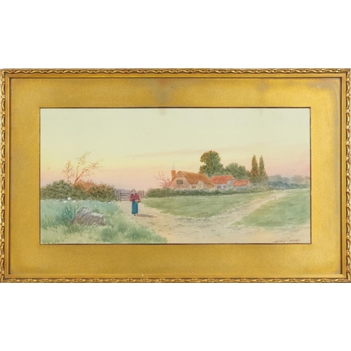 2809 - Alfred Grahame - Pair of watercolour landscapes, late 19th century British school watercolours on pa... 