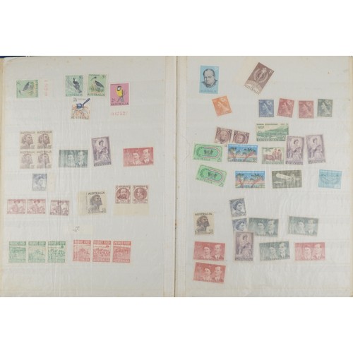 1527 - Five stamp albums of 19th century and later stamps including Australia, New Zealand and USA.