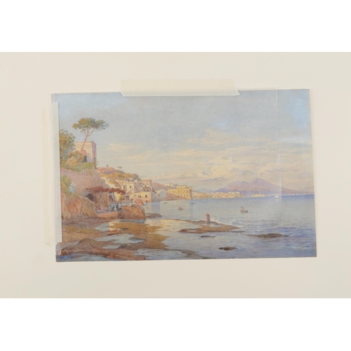 2620 - Salomon Corrodi - Italian coastal scene, 19th century Swiss school watercolour on paper, signed and ... 