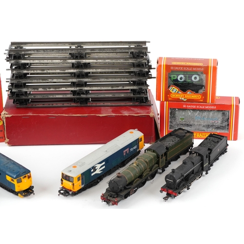 515 - Three Hornby Railways OO gauge boxed tenders together with a box of Hornby O gauge straight rails an... 