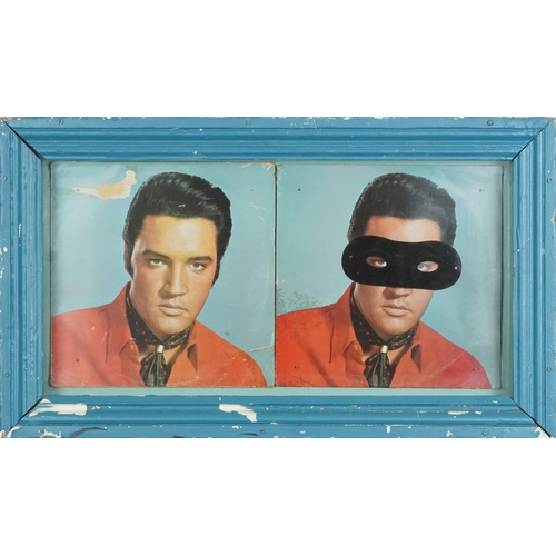 2654 - Quinnel- Presley Twins, contemporary British school mixed media, framed, 44cm x 76cm.