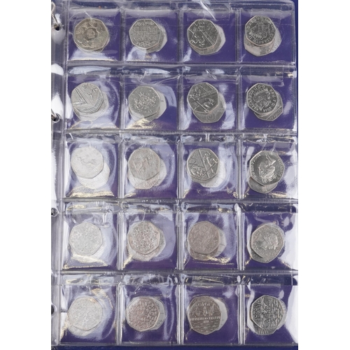 1490 - A Change Checker stock book containing one hundred fifty pence pieces to include the 2012 Olympic Ga... 