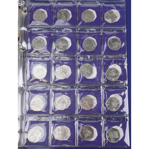 1490 - A Change Checker stock book containing one hundred fifty pence pieces to include the 2012 Olympic Ga... 