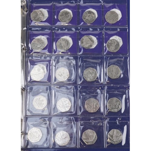 1490 - A Change Checker stock book containing one hundred fifty pence pieces to include the 2012 Olympic Ga... 