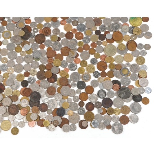 1497 - A quantity of 19th century and later British and world coinage.