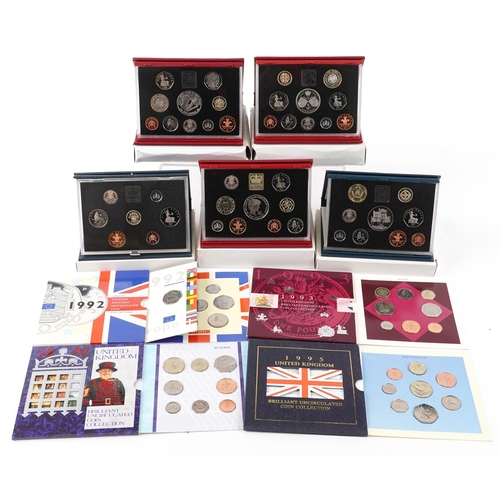 1496 - Nine annual proof coin sets to include dates 1991-1999.