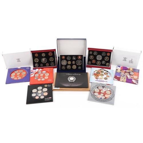 1484 - Nine annual uncirculated and proof coin sets to include 2000 The Millennium Year through to 2008.