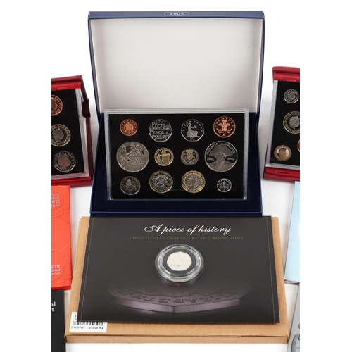 1484 - Nine annual uncirculated and proof coin sets to include 2000 The Millennium Year through to 2008.