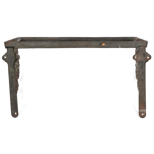 1150 - An early 20th century wrought iron architectural fitting for a sink bearing registration number 2217... 