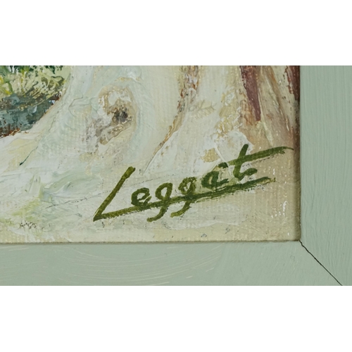 2792 - Douglas Leggat - Forest path, late 20th century British school oil on canvas, signed, framed, 50cm x... 