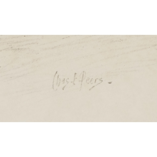 2841 - Chas E. Peers - Cape Town Hospital, early 20th century South African school pencil on paper, signed,... 