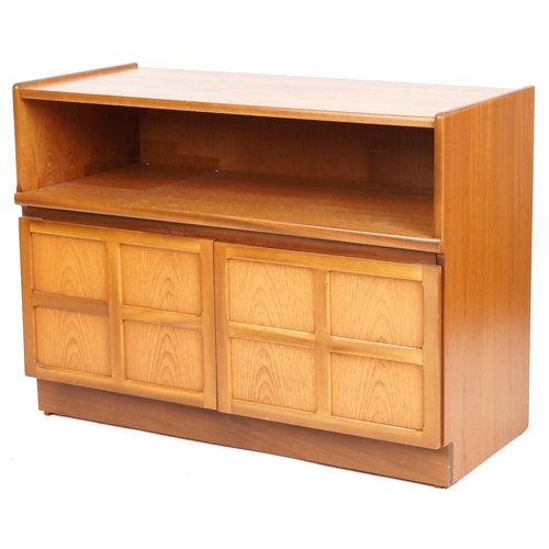 1044 - A late 20th century teak side cabinet by Nathan Furniture, 75cm H x 102cm W x 44cm D.