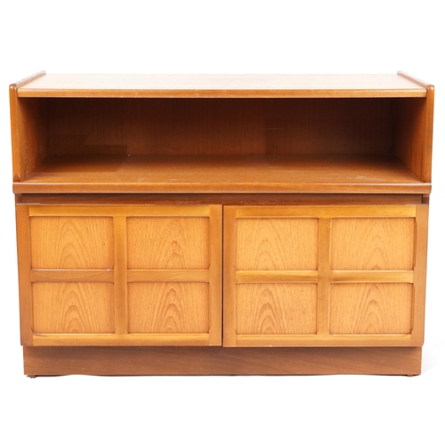 1044 - A late 20th century teak side cabinet by Nathan Furniture, 75cm H x 102cm W x 44cm D.