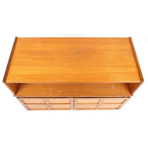 1044 - A late 20th century teak side cabinet by Nathan Furniture, 75cm H x 102cm W x 44cm D.