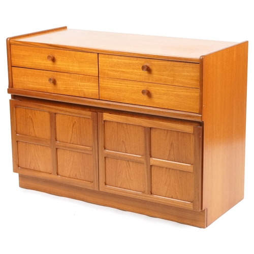 1042 - A late 20th century teak side cabinet by Nathan Furniture, 75cm H x 102cm W x 46cm D.