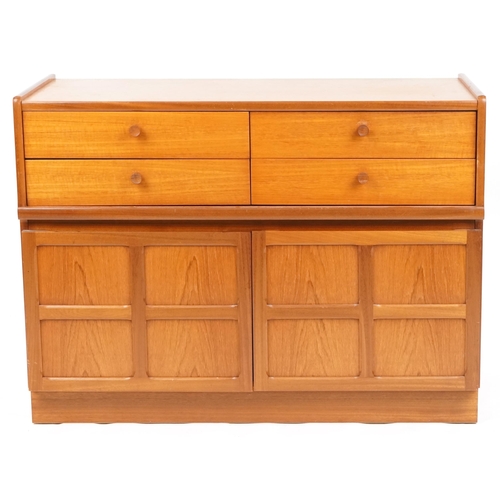 1042 - A late 20th century teak side cabinet by Nathan Furniture, 75cm H x 102cm W x 46cm D.