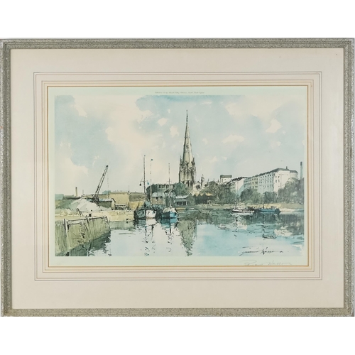 2839 - Edward Wesson - Dockyards, 20th century British school pencil signed print, published by The Alexand... 