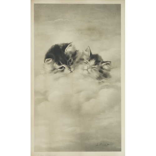 2819 - Lilian Cheviot - Two kittens, 20th century French school signed and editioned print, framed, 45cm x ... 