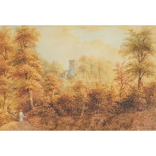 2829 - T. Leslie - Wolborough, Newton Abbot, 19th century British school watercolour on paper, signed, fram... 