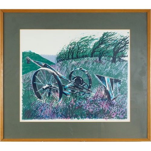 2588 - Malcolm William - Farm Machinery Number 3, mid 20th century British school signed and editioned prin... 