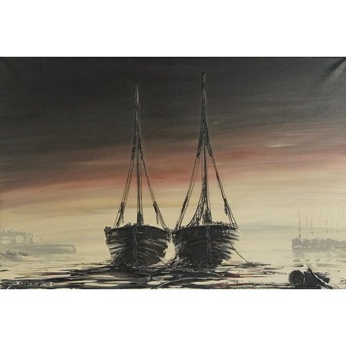 2612 - J. Passeur - Harbour scenes, two 20th century French school oils on canvas, each signed and framed, ... 