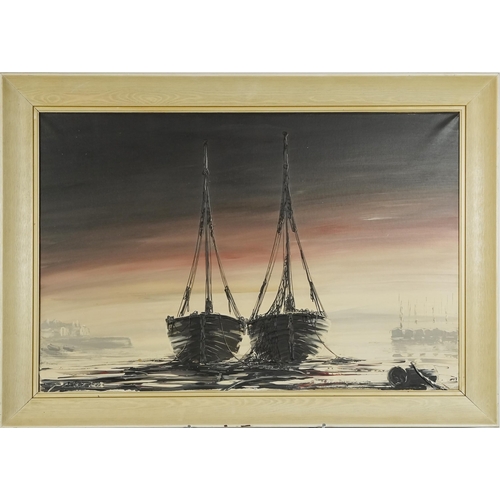 2612 - J. Passeur - Harbour scenes, two 20th century French school oils on canvas, each signed and framed, ... 