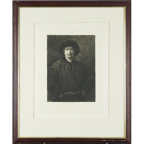 2825 - Half length portrait of a gentleman, late 19th/early 20th century British school engraving on paper,... 