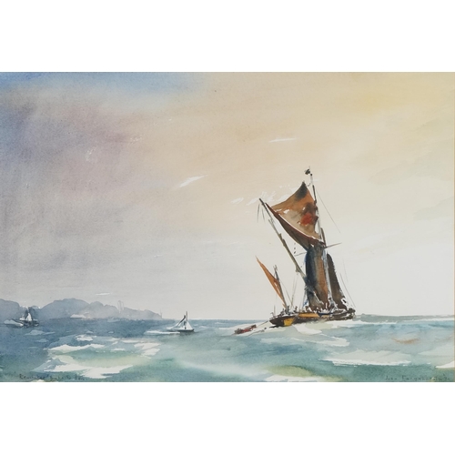 2798 - J. Farquharson - Remember Puts to Sea, 20th century school watercolour on paper, signed, framed, 33c... 