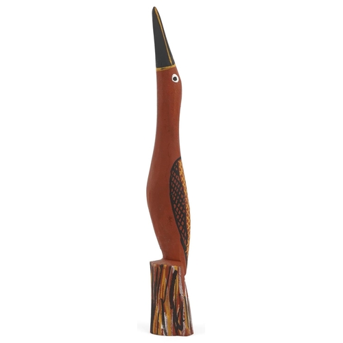 1327 - A late 20th century Australian Aboriginal carved ironwood figure of a bird by Barry Kantilla, 32cm h... 